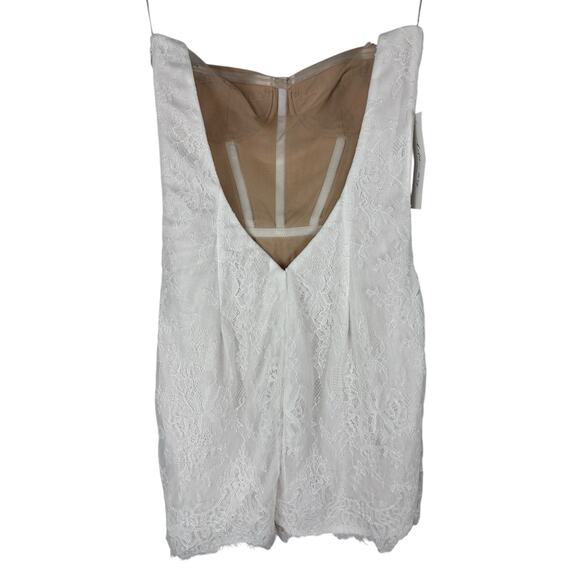 Katie May Britt Lace Strapless Mini Dress Sexy Cocktail Bridal Wedding Ivory XS - Picture 7 of 10